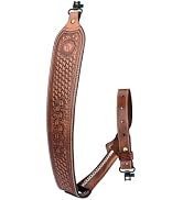 TOURBON Vintage Leather Rifle Sling with or Without Swivels Hunting Gun Strap for Shotgun with Th...