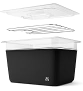Greater Goods Sous Vide Container 12 Qt with Stainless Steel Rack, Insulation Sleeve, and Lid, (O...