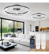 addlon 2 Pack Ceiling Fans with Lights and Remote, 20'' Low Profile Ceiling Fans, 3000-6000K Dimm...