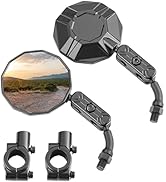 KEMIMOTO Bike Mirror Handlebar Mount 2pcs, Aluminum 360° Adjustable Foldable Rear View Mirror, Si...