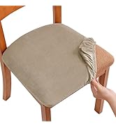 Smiry Velvet Seat Covers for Dining Room Chair Set of 4, Stretch Fit Removable Washable Chair Sea...