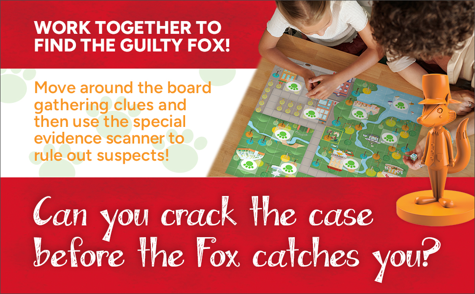 Move around the board gathering clues and then use the special evidence scanner to rule out suspects