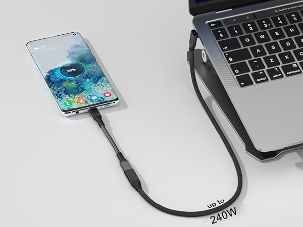 Right-Angled 90-degree USB 3.2 Type C 3.1 Extender ,Up to 240W Fast Charging