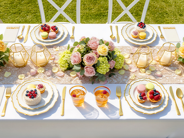 Gold Plastic Plates Disposable