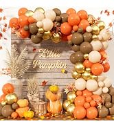 Adeyoo Fall Thanksgiving Balloon Garland arch kit, Autumn Balloon Arch | 140Pcs Fall Balloons, Bu...