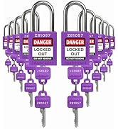 TRADESAFE Lockout Tagout Locks Set - 10 Purple Keyed Alike Padlocks, 2 Keys Per Lock, OSHA Compli...
