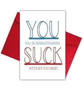 Bewoow Naughty Going Away Gifts for Coworkers Women Men, Rude Farewell Gifts Card for Coworkers c...