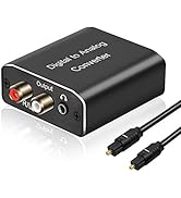 Digital to Analog Audio Converter, Hdiwousp 192 kHz DAC Digital Coaxial and Optical Toslink to An...
