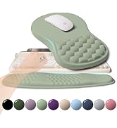 KUOSGM 2-in-1 Ergonomic Set, Wave Rise Keyboard Wrist Rest and Massage Bulge Slope Mouse Pad Wris...