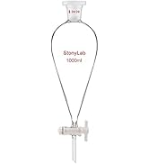 stonylab Borosilicate Glass 1000 ml Heavy Wall Conical Separatory Funnel with 24/29 Joints and PT...