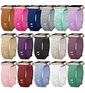 Kounlsyam 16 Pack Leopard Engraved Bands Compatible with Apple Watch Band 49mm 46mm 45mm 44mm 42m...