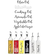 Cursive Oilve Oil & Vinegar Bottle Labels, Minimalist Waterproof Kitchen Container Label Set (6)