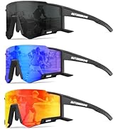 OUTDOORKING 3 PACK Kids Sunglasses Boys Girls Baseball Sunglasses Youth 4-14, Softball Cycling Po...