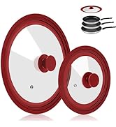 Universal Lid for Pots Pans and Skillets, 2 Pack Pan Cover fit 7", 8" 9" & 10", 11", 12" Diameter...