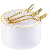 I00000 72 Pieces Gold Dessert Plates 7.5