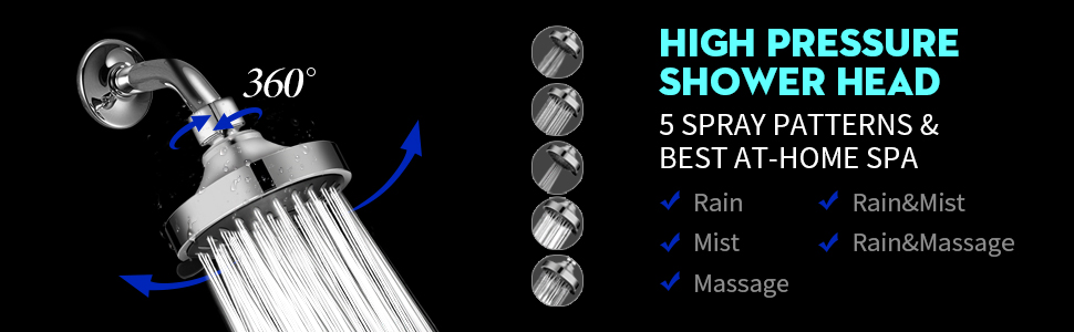 easy install shower head,shower head adjustable,high pressure shower head,replacement shower head