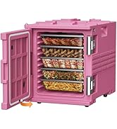 CAMMOO Pink 82QT Non-Electric Hot Box Food Warmer with Wheels, 304 Stainless Steel Latch, Insulat...