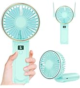 Handheld Fan, Portable Fan, 4000mAh USB Rechargeable Personal Fan, 180° Foldable Mini Desk Fan wi...