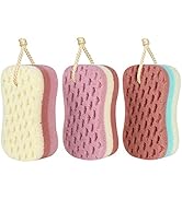 KECUCO 3 Pcs Big Bath Sponge for Women, Men, Sponge Loofah Body Scrubber Shower Sponge for Body W...