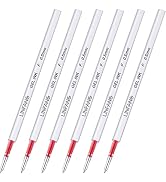 Red Gel Pens Refills, 6 Pack Retractable Gel Ink Pen Refills, Fine Point 0.5mm Tip Smooth Writing...