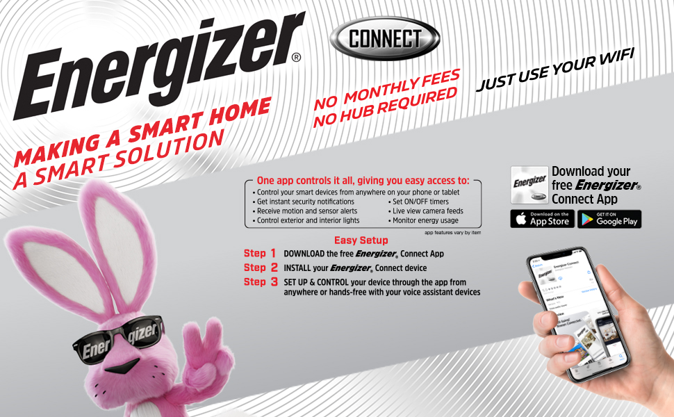 Energizer, Energizer Smart Plugs, Smart Devices, Smart Items, Smart Wi-Fi Plugs, 15 Amp Plugs,