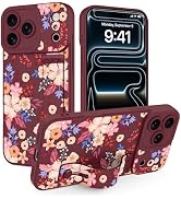 Jefonha Case for iPhone 17 Pro Max Silicone Phone Case with Strap for Women Girls Cute Flowers Fl...