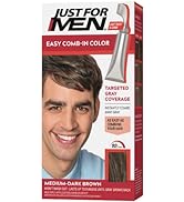 Just For Men Easy Comb-In Color Mens Hair Dye, Easy No Mix Application with Comb Applicator - Med...