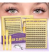 Fyonas Bunny Lash Clusters Kit Manga Eyelash Clusters with Spikes 8-16mm Natural Wispy Cluster Ey...