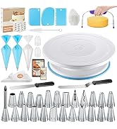 Kootek 96PCs Cake Decorating Supplies Kits with Ebook, Cake Turntable, 30+2 Piping Bags, 30 Dispo...