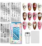 PH PandaHall 3pcs Western Nail Stamping Plate Cowboy Boots Hats Nail Art Stencils Horse Horseshoe...