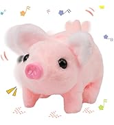 Hopearl Walking Piggy Pet Interactive Crawling Piglet Electronic Plush Toy Pig Oink Twitch Nose W...
