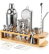 Semderm Cocktail Shaker Set, 26-Piece Premium Mixology Bartender Kit - 18/8 Stainless Steel Bar S...