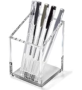 OfficeGoods Acrylic Pen & Pencil Holder - Modern Trapezoid Design - Beautiful Desk Organizer for ...