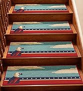Bald Eagle Grip Stair Stair Treads for Wooden Steps, Sky Eagle Stripe Pattern, 15 pcs