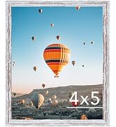 JCJMY 4x5 Picture Frame Rustic White for Wall Hanging or Tabletop, Wall Mounting Horizontally or ...