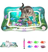 Interactive Cat Toy for indoor Cats, Upgraded Cat Water Mat with Fish, Thickened 0.7mm Cooling & ...