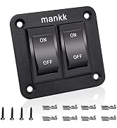 mankk On-Off Switch 12V 20A 4 Pins DPST Rocker Switch Panel RV Light Switch for RV Trailers Campe...