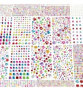 6124Pcs Gem Stickers-Self-Adhesive Face Jewelry Stickers, Acrylic Gems DIY Crafts, Sparkling Hear...
