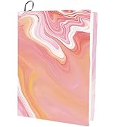CRASPIRE Pink Stretchable Book Cover Marble Pattern Washable Reusable Large Nylon Book Protector ...
