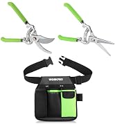 WORKPRO 2-Piece Pruning Shears and Garden Tool Pouch Set