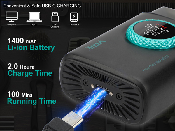 1400 mah , 100 mins work time