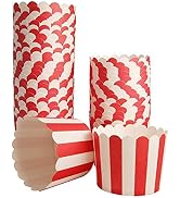 50-Pack Muffin Cups Baking Paper Cup Cupcake Muffins Liners Red and White Stripes Baking Cups, Bo...