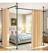 SUNALLY Room Divider Tension Curtain Rod, No Drilling Room Separator for Space Partition, 4-10ft(...