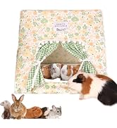 Guinea Pig Hideout Large with Curtain, Bunny Hideout, Machine Washable Guinea Pig Hide Tent House...