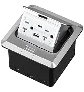 KYHSHJ USB Pop Up Floor Socket Kit with 2 * 20A Receptacle,4.8A 1 USB-A Ports &1 USB-C Port,Corro...