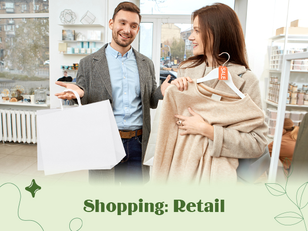 white shopping bags with handles