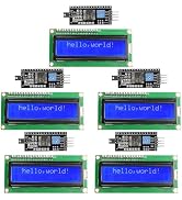 hiBCTR 5 Pieces LCD1602 LCD Display Module 16X2 Character Row Blue Backlight LCD Module PCF8574T ...