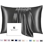 Ravmix Silk Pillowcase for Hair and Skin with Hidden Zipper, Both Sides 21Momme Mulberry Silk Coo...