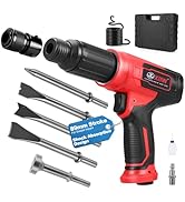 XIIW Air Hammer Kit with 3.35 Inch Stroke, 2500 BPM Pneumatic Hammer with 4 Chisels,1 Flat Head H...