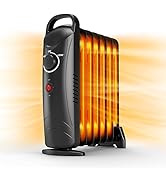 Air Choice Radiator Heater, 700W Oil Filled Radiator Heater with Adjustable Thermostat, 2 Heat Se...